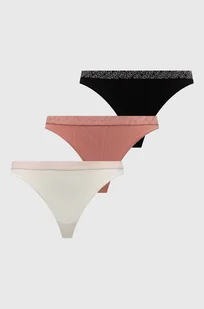 Tommy Hilfiger stringi 3-pack kolor różowy - Majtki damskie - miniaturka - grafika 1