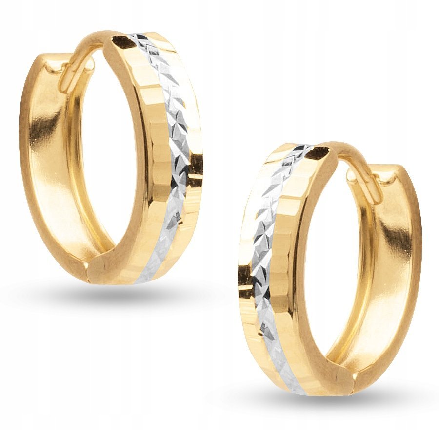 ZŁOTE KOLCZYKI DIAMENTOWANE ANGIELSKIE 333