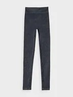 Spodnie sportowe damskie - Damskie legginsy basic 4F 4FRAW24TTIGF251 - czarne - miniaturka - grafika 1