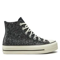 Trampki damskie - Trampki Converse Chuck Taylor All Star Lift Platform Glitter A09551C 401 Czarny - miniaturka - grafika 1