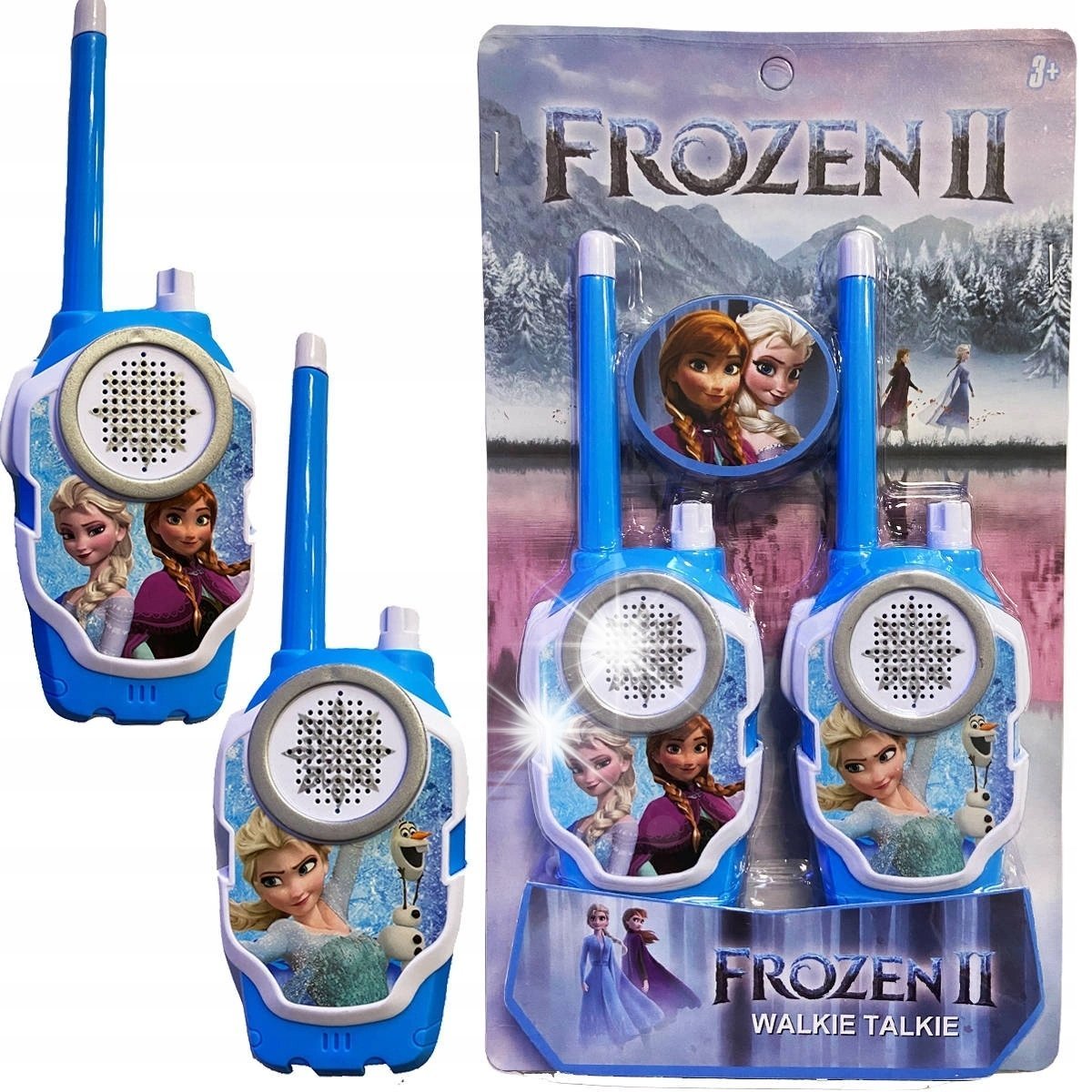WALKIE TALKIE 2x KRÓTKOFALÓWKA KRAINA LODU ZESTAW ELSA ANNA DWIE SŁUCHAWKI