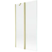 Parawany nawannowe - Mexen Mist parawan nawannowy 2-skrzydłowy 100 x 150 cm, transparent, złoty szczotkowany - 8A9-100-011-55-00 - miniaturka - grafika 1