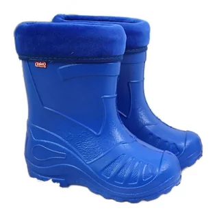 Buty dla dziewczynek - Kalosze śniegowce dziecięce z wyjmowanym ocieplaczem niebieskie Befado - grafika 1