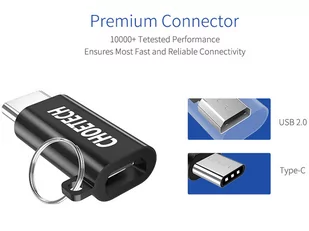 Adapter przejściówka Choetech micro usb - usb-c typ c czarny - Adaptery i przejściówki - miniaturka - grafika 4