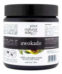 Your Natural Side 100% naturalne masło awokado - Your Natural Side Velvety Butters 100% naturalne masło awokado - Your Natural Side Velvety Butters - Balsamy i kremy do ciała - miniaturka - grafika 1