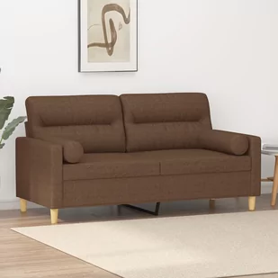 2-osobowa sofa z poduszkami, brązowa, 140 cm, tkanina Lumarko! - Sofy i kanapy 2-osobowa sofa z poduszkami, brązowa, 140 cm, tkanina Lumarko! - Sofy i kanapy - miniaturka - grafika 1