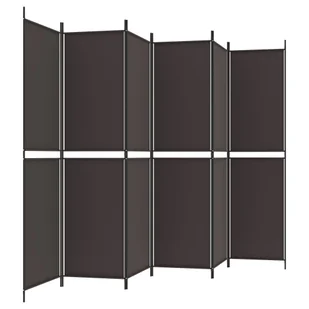 Lumarko Parawan 6-panelowy, brązowy, 300x200 cm, tkanina! - Parawany - miniaturka - grafika 6