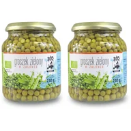 Warzywa w marynacie - Bio Kontynenty Groszek zielony w zalewie (słoik) Zestaw 2 x 350 g Bio - żywność - miniaturka - grafika 1