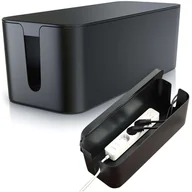 Części i akcesoria do laptopów - Organizer kabli biurkowy podłogowy pojemnik pudełko na kable listwy Alogy Box L 40cm duży Czarny - miniaturka - grafika 1