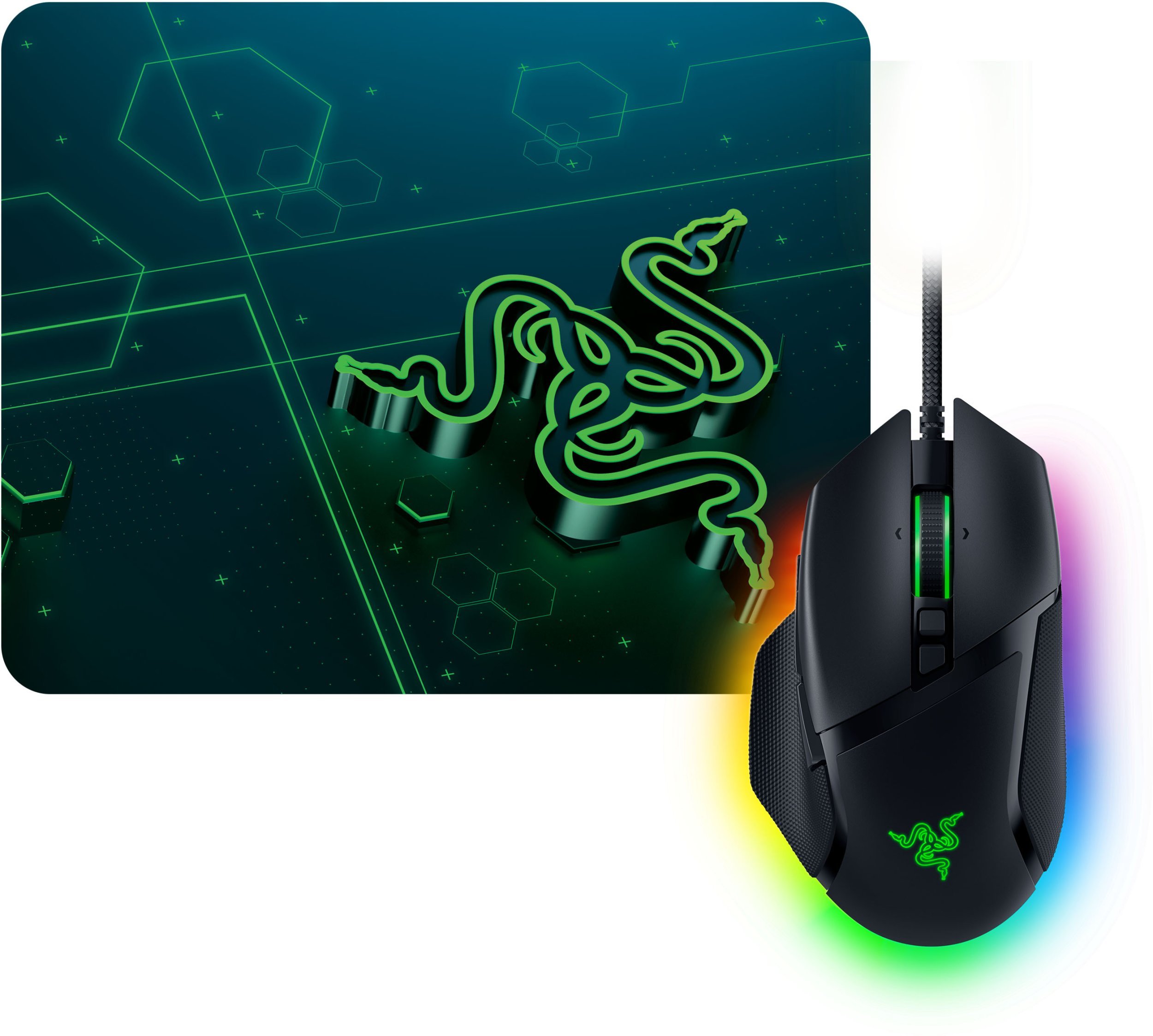 Razer Moba Bundle, Basilisk V3 + Goliathus Mobile podkładka - czarny L1142919
