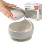 Miseczki i talerzyki dla dzieci - Babyono Silikonowa Miseczka Z Przyssawką Beżowa 6m+ - miniaturka - grafika 1