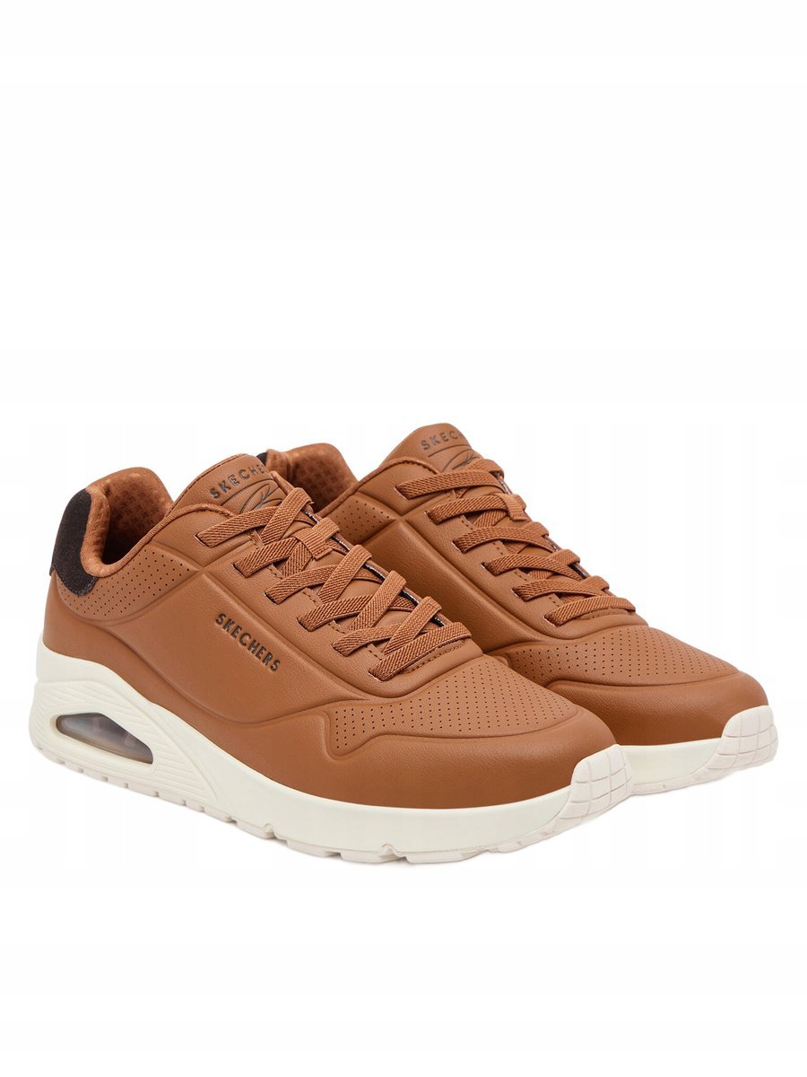 SKECHERS PÓŁBUTY MĘSKIE BRĄZOWE ELEGANCKIE MATERIAŁ TEKSTYLNY 43 16AA