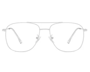 Srebrne Okulary pilotki zerówki filtr Blue Light do komputera 2547-2 - Okulary korekcyjne, oprawki, szkła - miniaturka - grafika 1