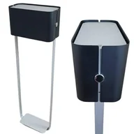 Lampy stojące - LAMPA PODŁOGOWA Z PÓŁKĄ WALENCJA CZARNE ALUMINIUM SANNELI DESIGN - miniaturka - grafika 1