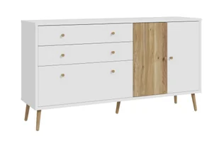 Komoda EasyKlix Harllson Hltk231Rec-M793 Biały / Dąb Mauvella - Inne meble do salonu - miniaturka - grafika 1