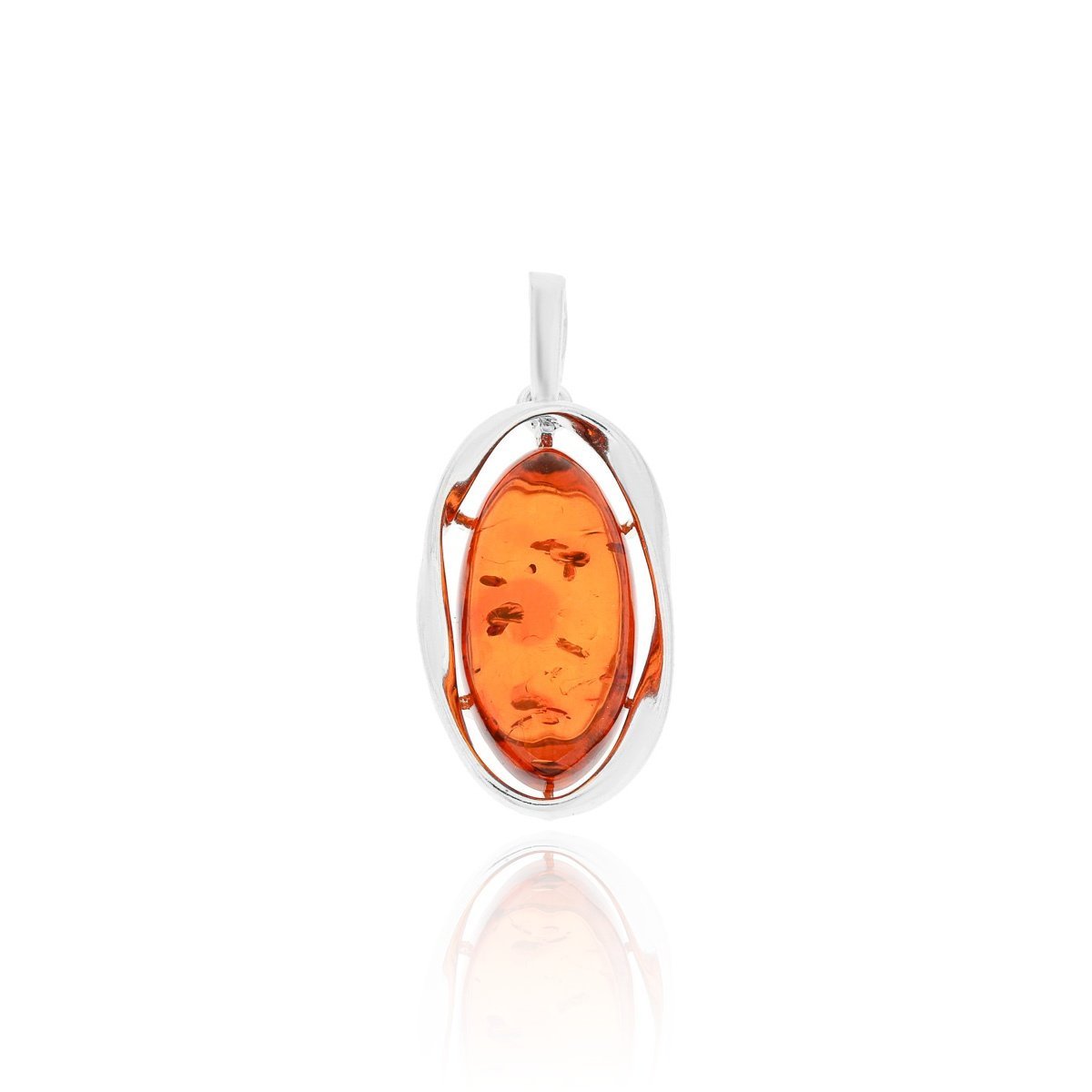 Srebrna zawieszka wisiorek z bursztynem pr. 925