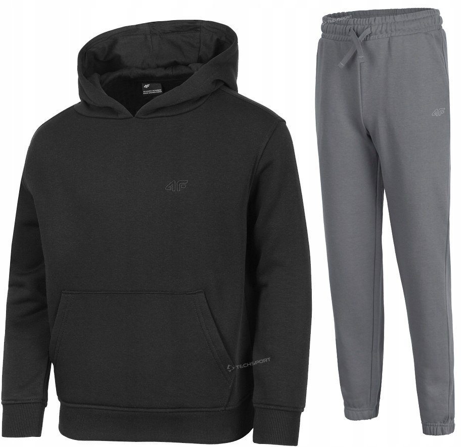 4F OCIEPLANY CHĹOPIÄCY DRES KOMPLET BLUZA KANGURKA SPODNIE / rozm 140