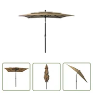 Parasole ogrodowe - The Living Store 3-poziomowy parasol na aluminiowym słupku - taupe - 2 -5x2 -5 m - Parasol Ogrodowy - miniaturka - grafika 1