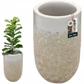 Donice - DONICA DONICZKA CERAMICZNA Ø 26 CM MROZOODPORNA BIAŁA Z ODPŁYWEM WODY TARAS - miniaturka - grafika 1