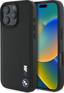 BMW BMW BMHCP16X23PUSRK iPhone 16 Pro Max 6.9" czarny/black hardcase Smooth Rubber Logo - Etui i futerały do telefonów - miniaturka - grafika 1