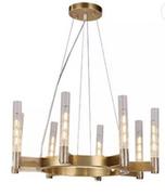 Lampy sufitowe - Simig lighting Ordo 65 cm - nowoczesny żyrandol złoto tuby szklane Ordo 65 - miniaturka - grafika 1