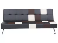 Sofy i kanapy - Beliani Sofa rozkładana ekoskóra wielokolorowa patchwork OLSKER 48761 - miniaturka - grafika 1