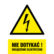 Numery na dom - Oznaczenie "Nie dotykać urządzenie elektryczne" 14,8 x 21 - miniaturka - grafika 1