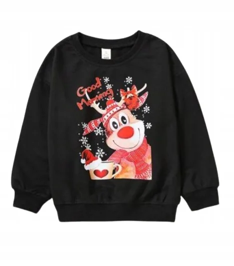 SHEIN BLUZA DZIECIĘCA CZARNA ŚWIĄTECZNA 122 V4T