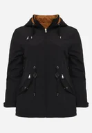 Kurtki damskie - Czarna Przejściowa Kurtka Dwustronna o Kroju Parki z Pikowaniem Wewnątrz Zidelle - miniaturka - grafika 1