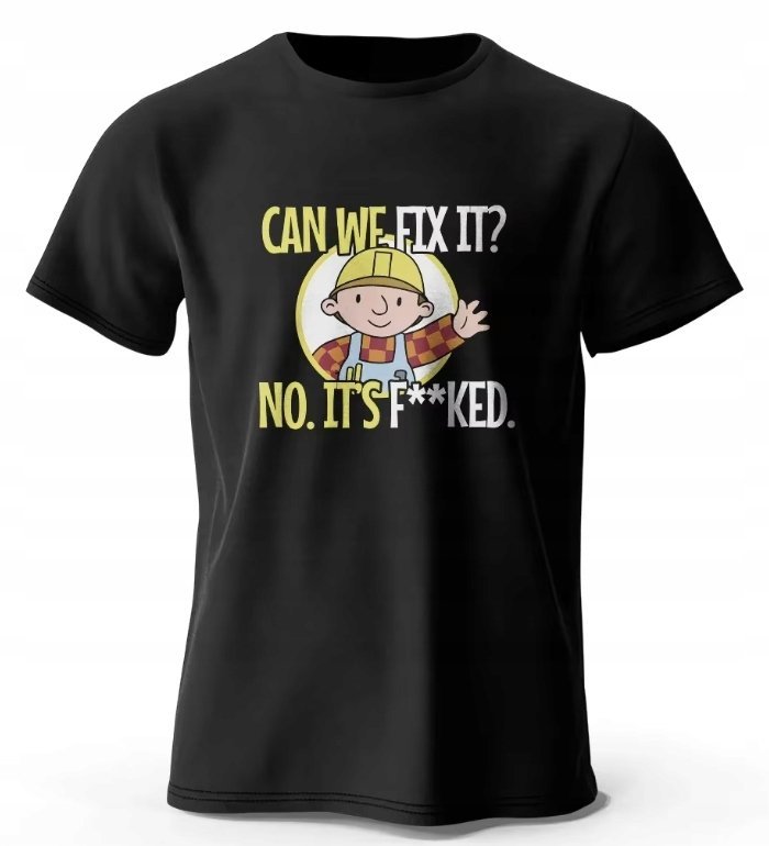 KOSZULKA Z NADRUKIEM MĘSKA ŚMIESZNA T-SHIRT BOB BUDOWNICZY MEM #6