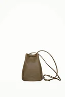 Torebki damskie - Mini worek Retro no. 1 zielona skóra groszek - miniaturka - grafika 1