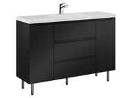 Szafki łazienkowe - Szafka Stojąca Z Umywalką ETH 120 cm D - Czarny Mat - miniaturka - grafika 1