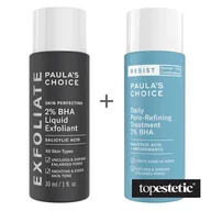 Zestawy kosmetyków damskich - Paulas Choice Paulas Choice Skin Perfecting 2% BHA Liquid + Resist Daily Pore Refining 2% BHA ZESTAW Płyn złuszczający z 2% kwasem salicylowym 30 ml + Kuracja normalizująca, zwężająca pory na dzień 30 ml - miniaturka - grafika 1