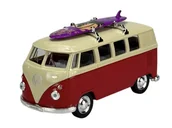 Samochody i pojazdy dla dzieci - WELLY OLD TIMER 1963 VW VOLKSWAGEN T1 BUS Z DESKĄ BIAŁO-CZERWONY 1:34 49764 - miniaturka - grafika 1