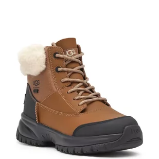 UGG Skórzane buty trekkingowe YOSE FLUFF V2 - Buty trekkingowe damskie - miniaturka - grafika 1