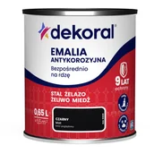 Farby olejne i specjalne - Dekoral Emalia antykorozyjna Bezpośrednio na rdzę Czarny mat 0,65 l - miniaturka - grafika 1