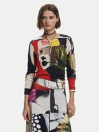 Swetry damskie - Desigual Sweter Collagelacro 25SWJF27 Kolorowy Regular Fit - miniaturka - grafika 1