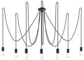 Lampy sufitowe - Sollux Lighting Żyrandol EDISON 7 czarny NICKEL - miniaturka - grafika 1