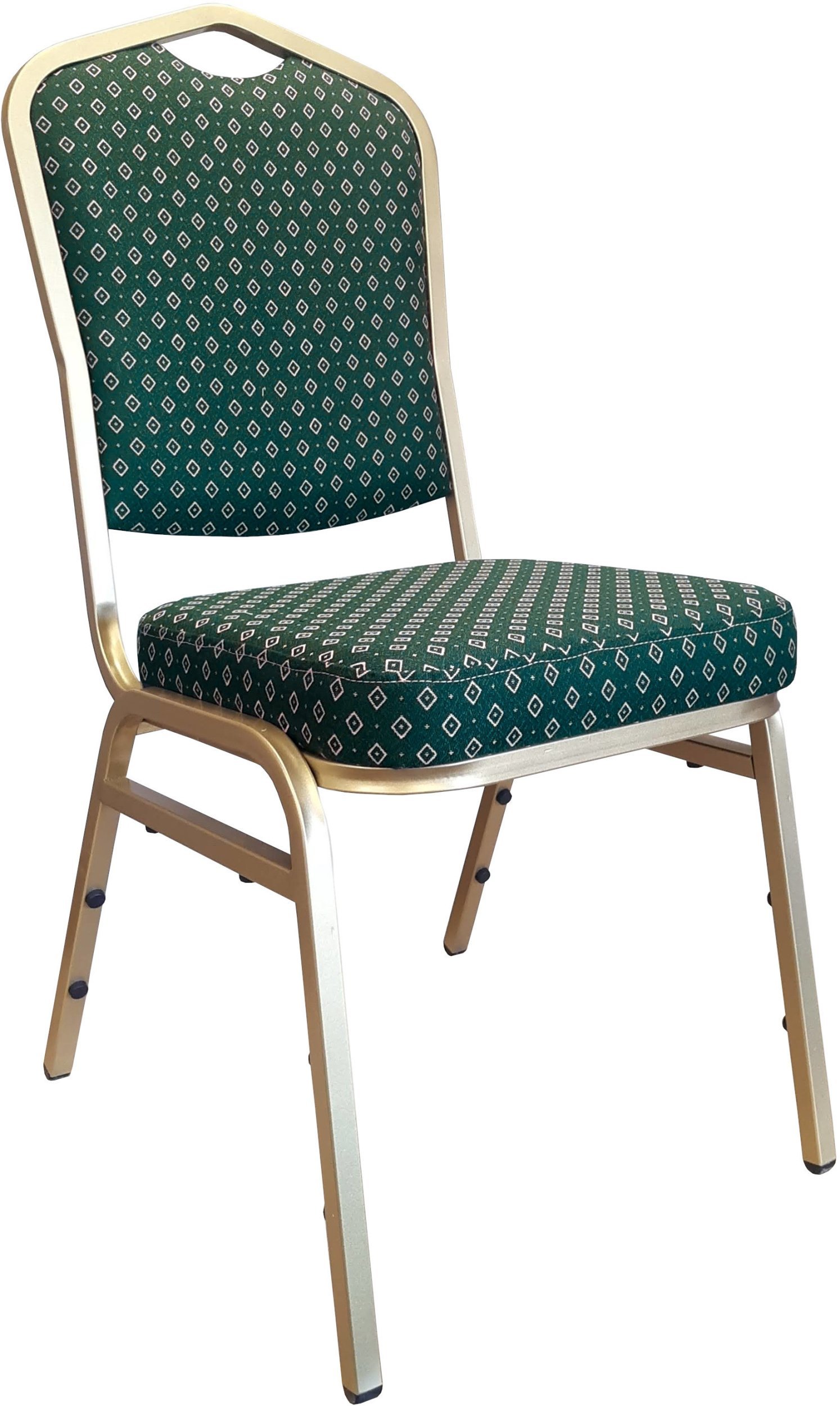 Krzesło Vega bankietowe konferencyjne stelaż złoty Sparta Zieleń