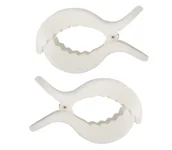 Akcesoria do wózków - Uchwyt Do Wózka Klips Klamerka Do Mocowania Zaczep 2 Sztuki Biały - miniaturka - grafika 1