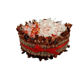Średni Tort ze Słodyczy KRL – Luksusowy Prezent z Pralinami Raffaello i Lindor - Zestawy upominkowe - miniaturka - grafika 1