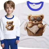 Piżamy dla dziewczynek - Piżama dziecięca Boho Miś Pluszowy W Pilotkach W Koszu Dzień Misia 98/104 - VoloDonum - miniaturka - grafika 1