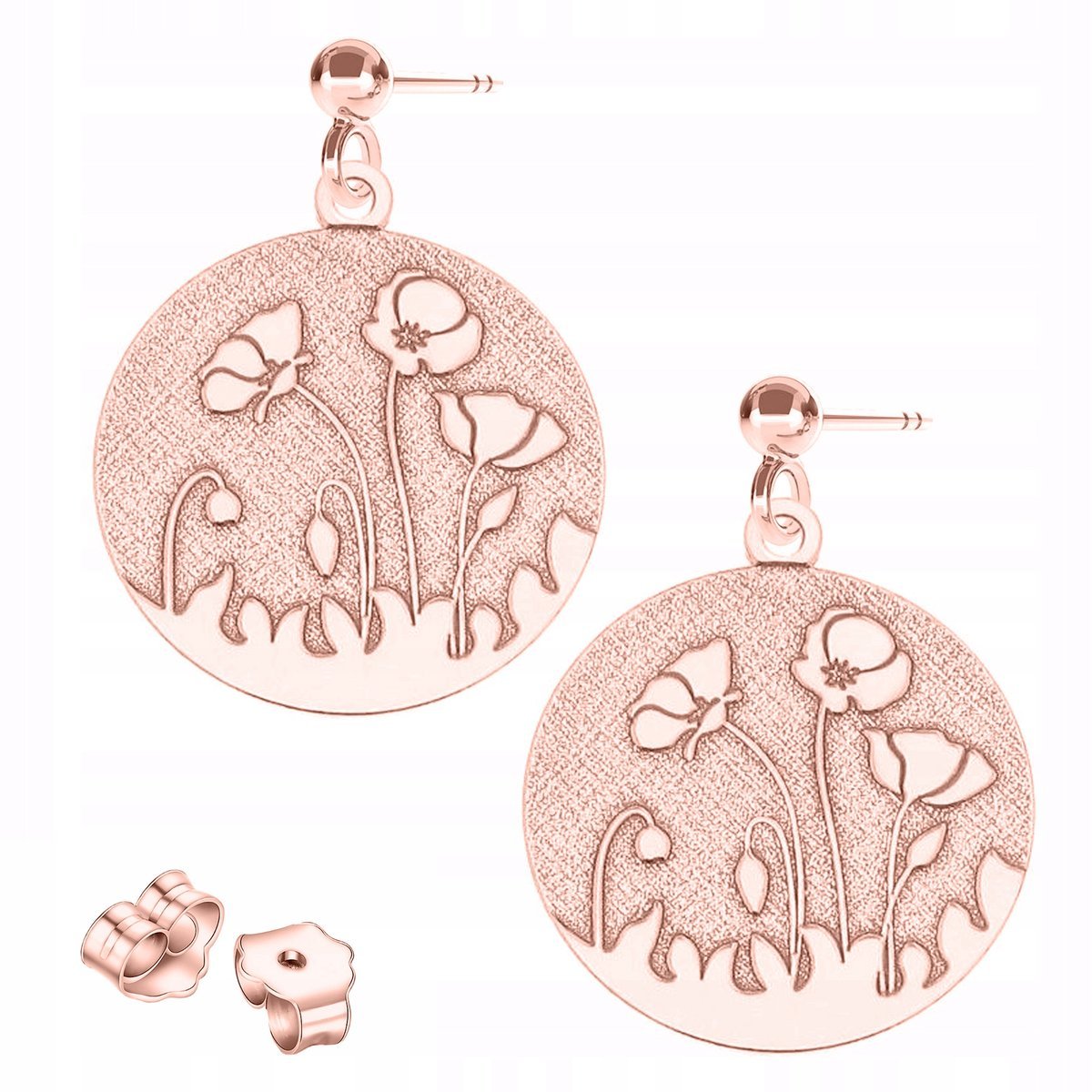 Kolczyki Pozłacane Maki Kwiaty Kwiat z Makami Kwiatami SREBRO 925