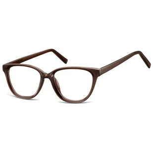 Damskie okulary acetatowe oprawki korekcyjne zerówki kocie AC394F ciemny brąz - Okulary korekcyjne, oprawki, szkła - miniaturka - grafika 1