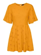 Sukienki - VERO MODA Women's VMMAJA 2/4 Mini Dress WVN sukienka, Radiant Yellow, XS, jaskrawy żółty, XS - miniaturka - grafika 1