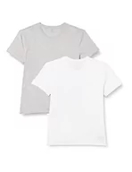 Koszulki męskie - GANT Męski t-shirt z dekoltem w serek, jasnoszary melanż/biały, standardowy, Jasnoszary melanż/biały, jeden rozmiar - miniaturka - grafika 1