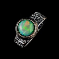 Pierścionki - Pierścionek subtelny z opalem - miniaturka - grafika 1