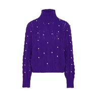 Swetry damskie - faina Damski sweter z golfem liliowy XL/XXL, liliowy, XL - miniaturka - grafika 1