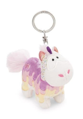NICI 61900 breloczek jednorożec Sweety Rainbow, wierny towarzysz do plecaka lub torby, zawieszka do kluczy dla małych i dużych, 10 cm, biały
