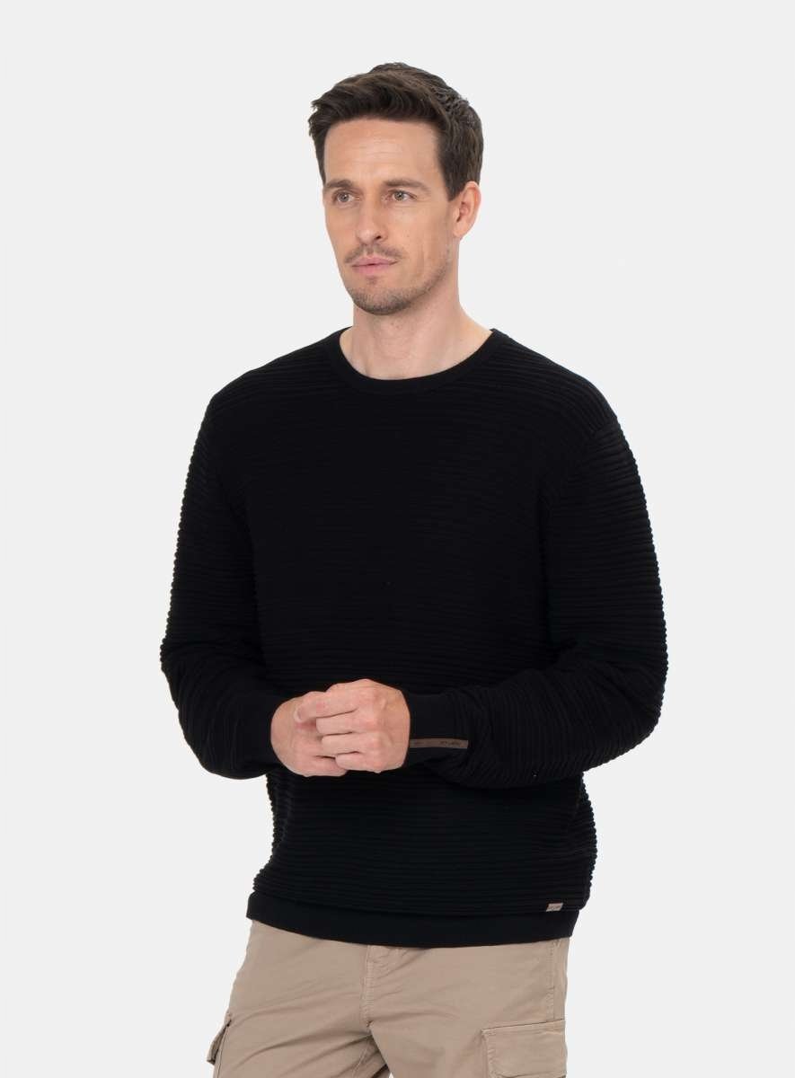 KEY LARGO CZARNY SWETER MĘSKI DZIANINOWY CASUAL S 6EA